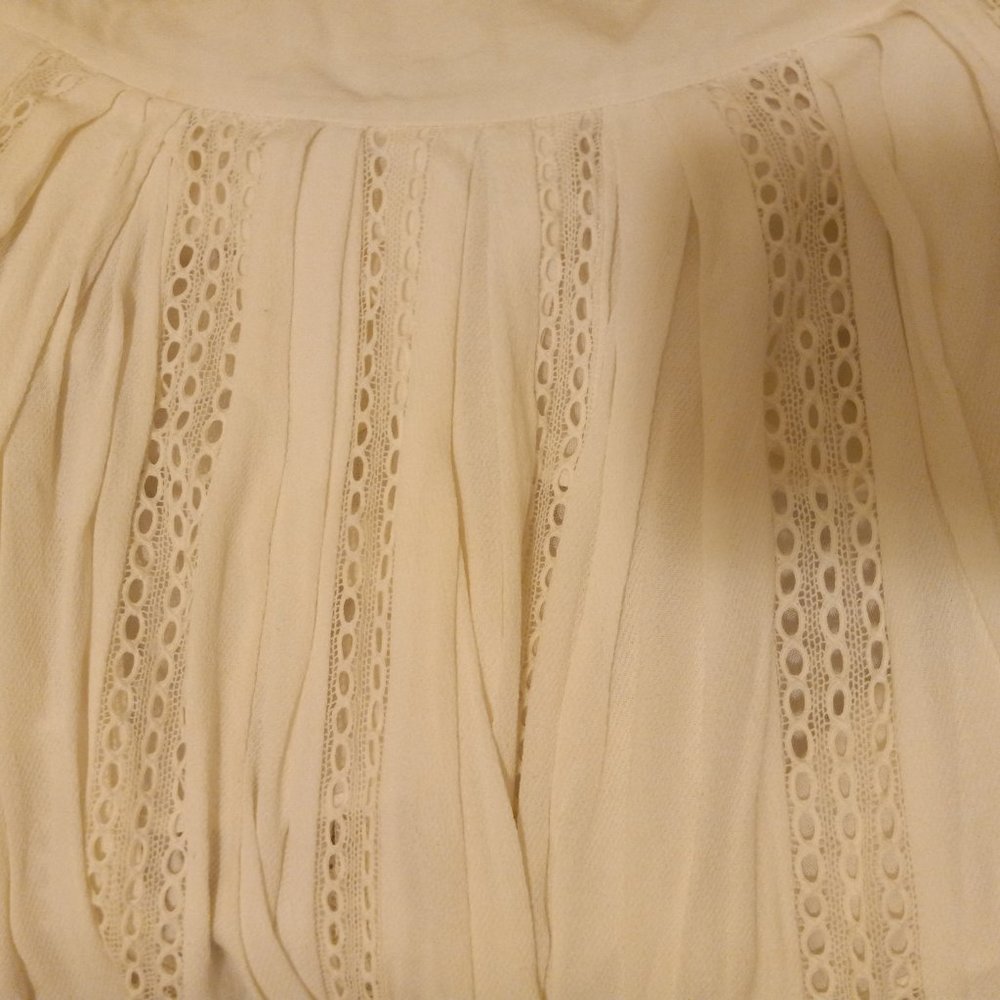 IRO White Crochet Inset Boho Tennis Skirt Preppy Boho Girly Cottagecore Prairie - Picture 3 of 12